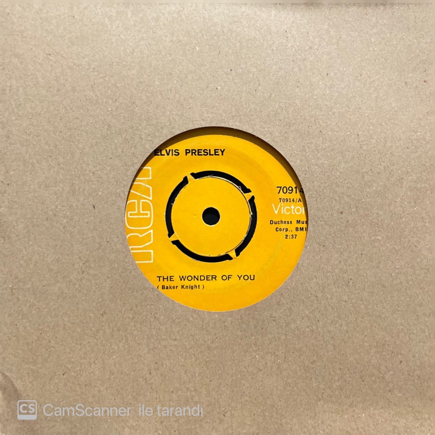 Elvis Presley The Wonder Of You 45lik Plak