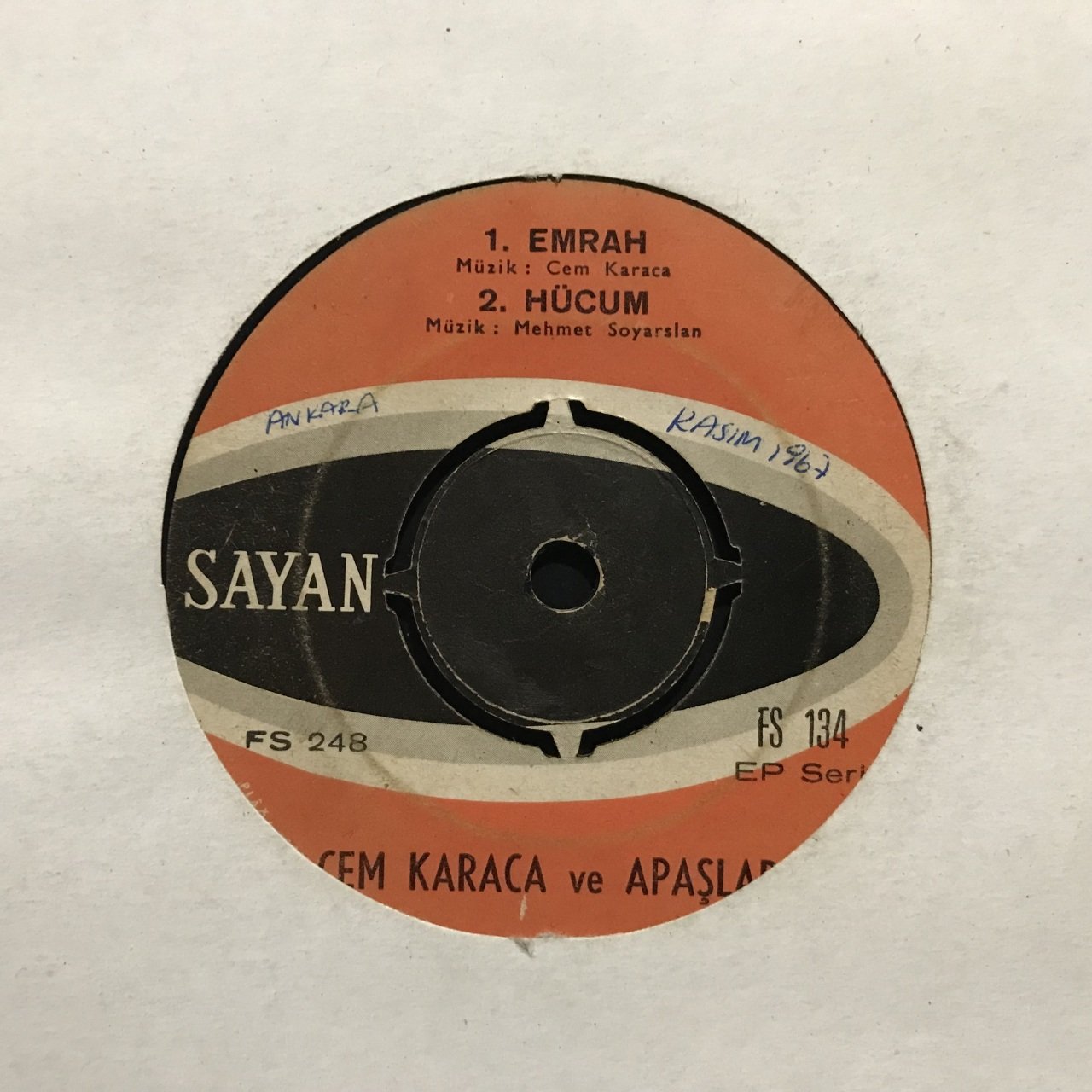 Cem Karaca Apaşlar Emrah 4 Şarkı Ep 45lik Plak