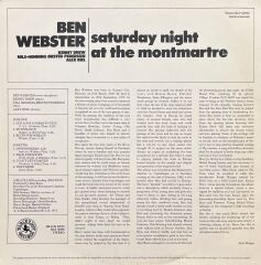 Ben Webster Saturday Night At The Montmartre LP Plak
