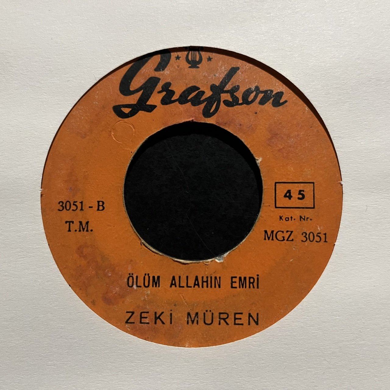 Zeki Müren Ölüm Allahın Emri 45lik Plak
