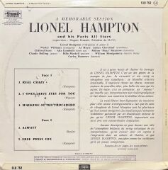 Lionel Hampton A Memorable Session LP Plak